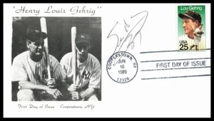 1989 Lou Gehrig The Iron Horse baseball Sc 2417 FDC signed Seth McClung (1G - Picture 1 of 1