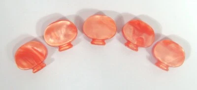 Acrylic button peg for Banjo tuner machine head red orange color 5 pieces-BR - Image 1 of 4