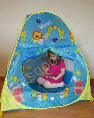 New Portable Folding Childrens Pop up Wow Wow kids play tent fort castle - Image 1 of 3