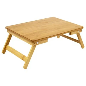 100% Bambou Ordinateur Portable Table De Lit Lap Desk pour Le Lit Petit Déjeu... - Afbeelding 1 van 7