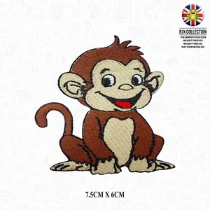 Smiling Baby Monkey Disney Cartoon Patch Iron On Patch Sew On Embroidered Patch - Picture 1 of 1