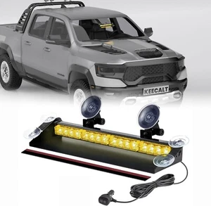Aluminum Housing 16 LED Amber Emergency Strobe Dash Light for Trucks Cars Vans, - Picture 1 of 6