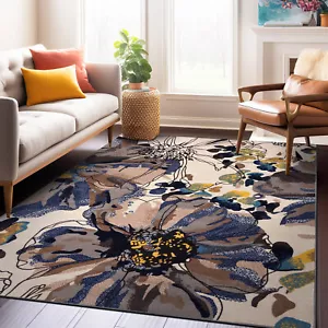 Rugshop Rug Modern Bright Flowers Non-Slip Carpet Living Room Rug Guest Room Rug - Picture 1 of 43