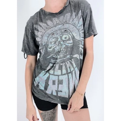 Camiseta Filthy Kr3w Hombre Calavera Gris Envejecido Talla Mediana  Foto 1 de 4