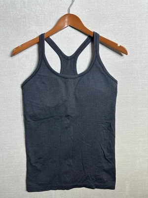 EUC Lululemon Tank Top Ebb To Street Ribbed Racerback Built In Bra Women 8 Black - Image 1 of 4