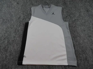 Vintage Nike Jordan Tank Top Shirt Mens Medium White Colorblock Basketball Y2K - Picture 1 of 12