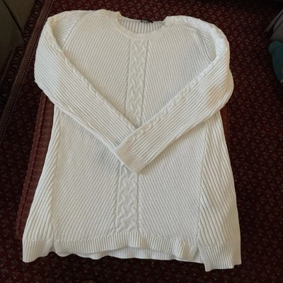 Nautica тяжелый вязаный хлопок пуловер свитер слоновой кости XXL 100% хлопок - Изображение 1 из 4