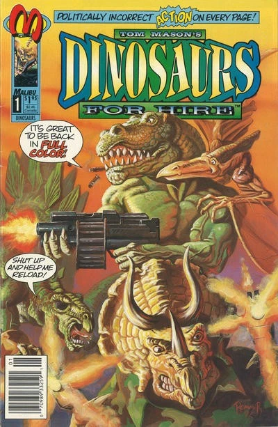 Dinosaurs for Hire (Malibu) #1 (Newsstand) VF/NM; Malibu | w/Bag+Board - Image 1 of 1