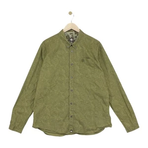 Pretty Green Paisley Shirt Mens Size 2XL Green Button-Up Long Sleeve Casual - Picture 1 of 15