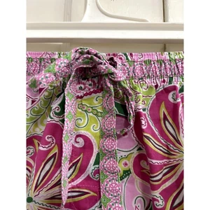Vera Bradley Pink & Green Pinwheel Pink Drawstring Pajama Shorts Size Large - Picture 1 of 6