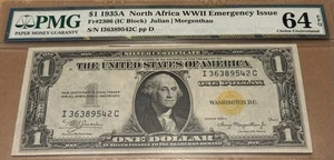 1935-A $1 NORTH AFRICA Silver Certificate PMG 64 EPQ Fr 2306 WWII CURRENCY - Picture 1 of 8