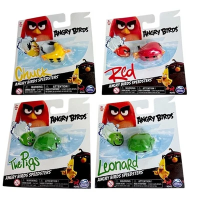Angry Birds Speedsters Toycar Wheels Leonard Red Pig Chuck Lot of 4 Pretend Play - Image 1 of 4