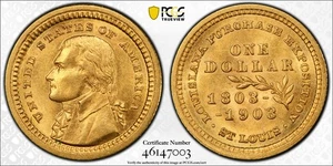 1903 Louisiana Purchase Gold Dollar Commemorative PCGS MS63 Gold Shield - Picture 1 of 3