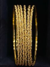 Stunning Handmade Dubai Slip-On Bangles Bracelet In 916 Stamped 22K Yellow Gold