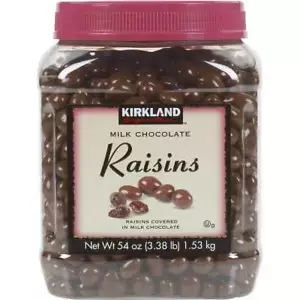 Kirkland Signature Milk Chocolate Covered Raisins, 54oz 1.53kg NEW - Picture 1 of 2