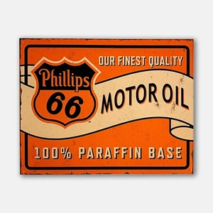 16" Phillips 66 Motor Oil Our Finest Quality Paraffin Base Blechschild - Bild 1 von 8