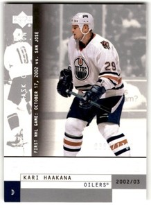 2002-03 Upper Deck Mask Collection Kari Haakana Rookie /1750 #147 Edmonton