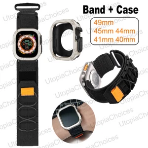 Tactical Nylon Band + PC Case For Apple Watch Series 10 987654 Ultra2 49mm Strap - Bild 1 von 37