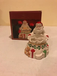 Lenox PORZELLAN Weihnachten Nikolaus Sack Spielzeug Urlaub Windlicht KERZENHALTER - Bild 1 von 7