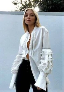 BNWOT SASS & BIDE   "New Works"  White Shirt  Blouse   Size 6 -  $590 - Picture 1 of 14