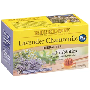 Bigelow Tea Lavender Chamomile plus Probiotics Herbal Tea, Caffeine Free with La - Picture 1 of 12