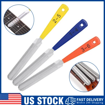 3X Files Fret Crowning Diamond Nut Saddle Slot Grinding File Luthier Repair Tool - Image 1 of 4