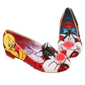 I Tawt I Taw A Puddy Tat unregelmäßige Wahl Retro-Schuhe flach - Bild 1 von 6