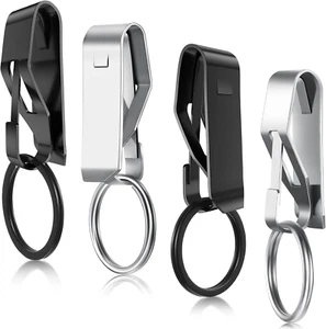 4 Pieces Belt Key Clip Key Holder Belt Security Metal Key Clip for Belt Belt - Picture 1 of 12