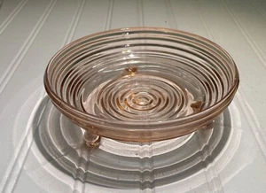 Manhattan Depression Glass Pink 3 Footed Candy Dish Anchor Hocking - Picture 1 of 4
