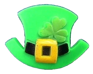 Broche de vacaciones irlandés PIN St Patrick vintage SOMBRERO TOP TRÉBOL - Imagen 1 de 2