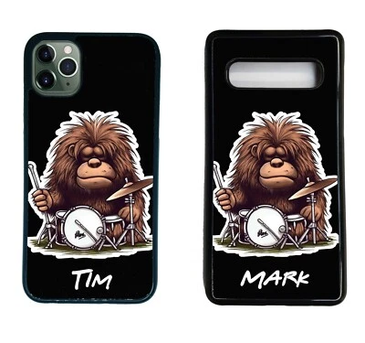Personalised Drummer Phone Case name for Samsung S A iPhone TPU Rubber sided - Image 1 of 3