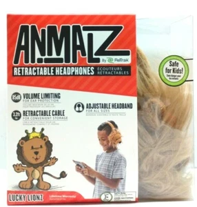 Animalz by ReTrak Lion Style Retractable Corded Headphones - Picture 1 of 4