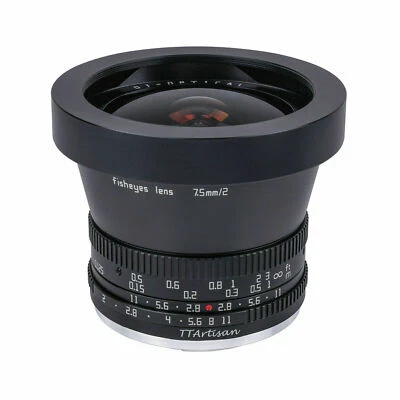TTartisan 7.5mm F2.0 Fisheye Lens For Sony E A6500 A6400 A7c A9II A7RII Camera - Image 1 of 4