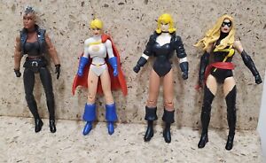 Marvel DC Superhero Action Figure Lot. Storm, Ms Marvel,Black Canary, Power Girl