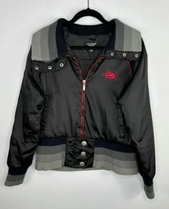 Women's Y2K Black Vintage Ecko Red Bomber Jacket Size Large - Picture 1 of 10