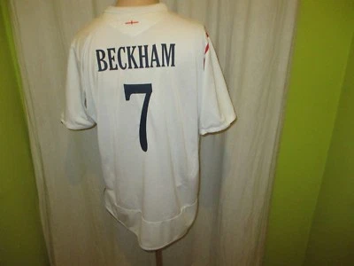 Maillot Angleterre "Three Lions" n°1003 umbro Coupe du Monde 2005-2007 + n°7 Beckham taille XL - Photo 1/4