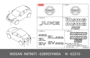 Genuine OE Emblem Radiator Grille 628903YM0A , 62890-3YM0A - Afbeelding 1 van 1