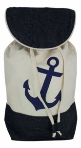 Rucksack maritim mit Anker-Motiv ca. 35 x 15 x 43 cm Baumwolle - Bild 1 von 3