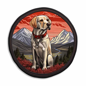 Yellow Labrador Dog Patch Iron-on Applique Pet Badge, Nature Mountain Canine K9 - Picture 1 of 12