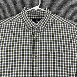 Hart Schaffner Marx Shirt Mens Large Green Check Long Sleeve Button Up Casual - Picture 1 of 13