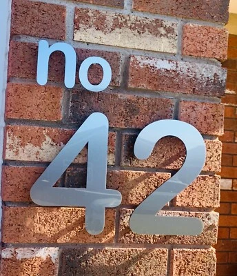 Modern Floating Door House Numbers Address Sign Gloss and Metallic Finishes Avai - Image 1 of 4