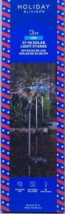 Holiday Living 3 ct 37 in Solar LED Firework Light Stakes Pathway Markers NIB - Picture 1 of 1