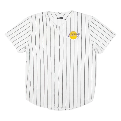 NUEVA ERA Los Angeles Lakers Hombres Camiseta Blanca EE. UU. Cuello en V S Foto 1 de 4