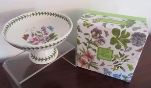 New Portmeirion Botanic Garden "Sweet Pea" Scalloped Edge Footed Bowl w/Gift Box - Picture 1 of 2