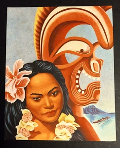 SS President Cleveland American Lines Polynesian Cover Clever Dinner Menu 1955 d - Picture 1 of 5