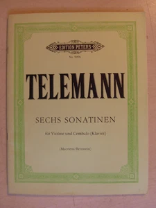 notenhefte Telemann Sechs Sonaten für Violine und Cembalo (Klavier) - Bild 1 von 3