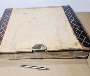 Antique GIANT (8Kg) Ledger Accounts Book - Hand Written Ledger & Cash Book - Imagen 1 de 24