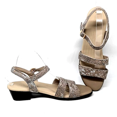 SAS Savanna Heeled Strap Leather Sandal Snake Print Women's Size 11 N - Image 1 of 4