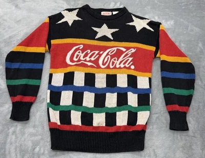 Sudadera Vintage Años 80 Coca Cola Nudo Cola Bloque de Color Talla M Cuello Redondo Promo Foto 1 de 4