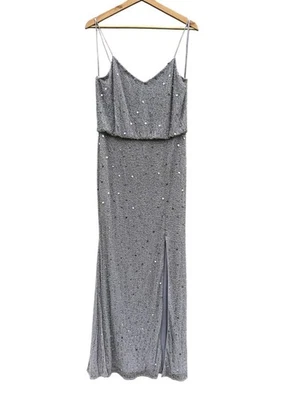 Adrianna Papell Sequin Purple Lilac Gray Silver  Size 10 NWT Long Dress NEW - Image 1 of 4
